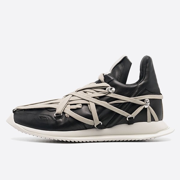 릭 오웬스 Tecuatl Maximal 스니커즈 화이트 솔 블랙 RU21S6812LPO