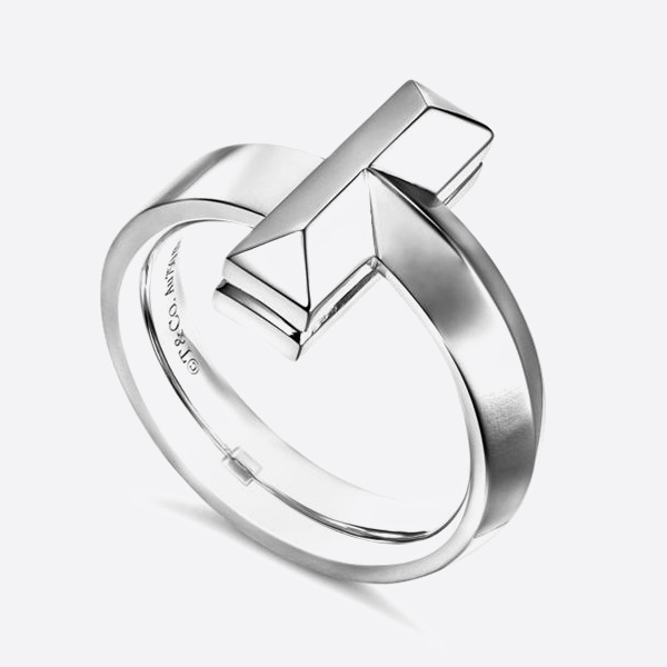 티파니 T 원 링 화이트 골드, 4.5mm 69277462