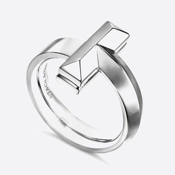 티파니 T 원 링 화이트 골드, 4.5mm 69277462