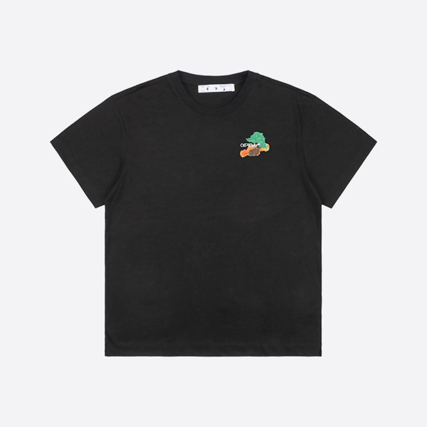 오프 화이트 브러쉬 애로우 슬림 S/S 티셔츠 블랙