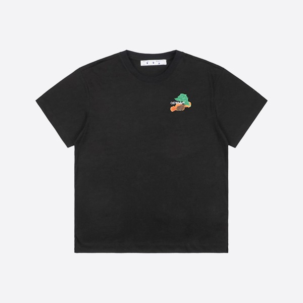 오프 화이트 브러쉬 애로우 슬림 S/S 티셔츠 블랙