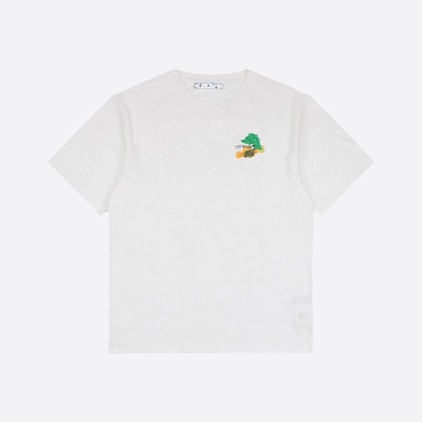 오프 화이트 브러쉬 애로우 슬림 S/S 티셔츠 화이트