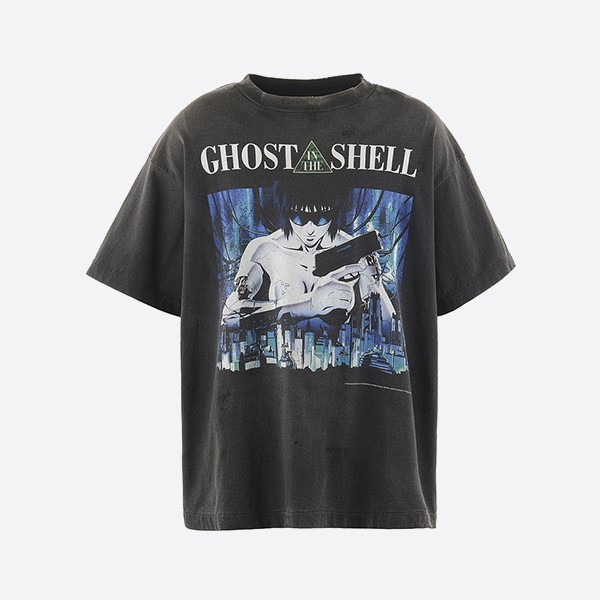 세인트 마이클 x GHOST IN THE SHELL SS 티셔츠 GITS 블랙