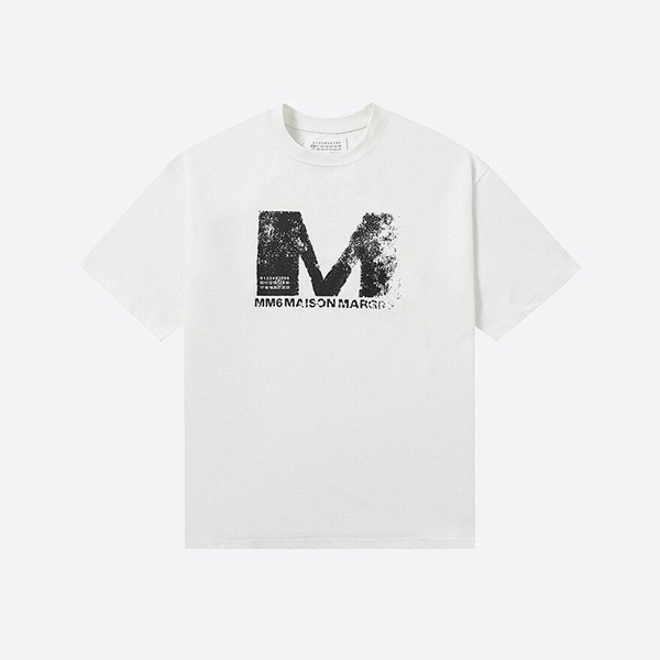 MM6 메종 마르지엘라 페이드 M 티셔츠 화이트